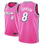Camiseta Miami Heat Tyler Johnson NO 8 Earned 2018-19 Rosa