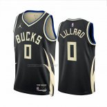 Camiseta Milwaukee Bucks Damian Lillard NO 0 Statement 2022-23 Negro