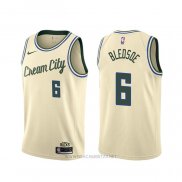 Camiseta Milwaukee Bucks Eric Bledsoe NO 6 Ciudad 2019-20 Crema