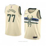 Camiseta Milwaukee Bucks Ersan Llyasova NO 77 Ciudad 2018 Crema