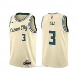 Camiseta Milwaukee Bucks George Hill NO 3 Ciudad 2019-20 Crema