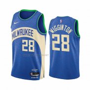 Camiseta Milwaukee Bucks Lindell Wigginton NO 28 Ciudad 2023-24 Azul