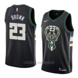 Camiseta Milwaukee Bucks Sterling Brown NO 23 Statement 2018 Negro