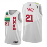 Camiseta Milwaukee Bucks Tony Snell NO 21 Earned Edition Blanco