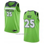 Camiseta Minnesota Timberwolves Derrick Rose NO 25 Statement 2020-21 Verde