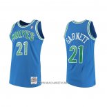 Camiseta Minnesota Timberwolves Kevin Garnett NO 21 Hardwood Classics Throwback Azul