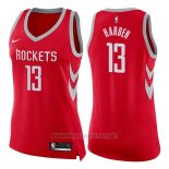 Camiseta Mujer Houston Rockets James Harden NO 13 Icon 2017-18 Rojo