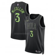 Camiseta New Orleans Pelicans CJ McCollum NO 3 Ciudad 2023-24 Negro