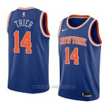 Camiseta New York Knicks Allonzo Trier NO 14 Icon 2018 Azul