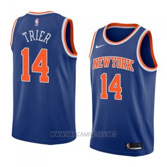 Camiseta New York Knicks Allonzo Trier NO 14 Icon 2018 Azul