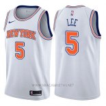 Camiseta New York Knicks Courtney Lee NO 5 Statement 2017-18 Blanco