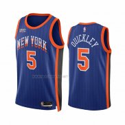 Camiseta New York Knicks Immanuel Quickley NO 5 Ciudad 2023-24 Azul