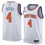 Camiseta New York Knicks Isaiah Hicks NO 4 Statement 2018 Blanco