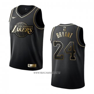 Camiseta Nino Golden Edition Los Angeles Lakers Kobe Bryant NO 24 Negro