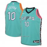 Camiseta Nino San Antonio Spurs Jeremy Sochan NO 10 Ciudad 2022-23 Verde