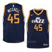 Camiseta Nino Utah Jazz Donovan Mitchell NO 45 Icon 2017-18 Azul