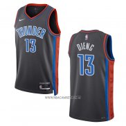 Camiseta Oklahoma City Thunder Ousmane Dieng NO 13 Ciudad 2022-23 Gris