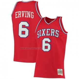 Camiseta Philadelphia 76ers Julius Erving NO 6 Mitchell & Ness 1982-83 Rojo