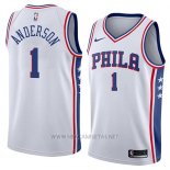 Camiseta Philadelphia 76ers Justin Anderson NO 1 Association 2018 Blanco