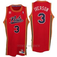 Camiseta Philadelphia 76ers Nata Allen Iverson NO 3 Retro Rojo
