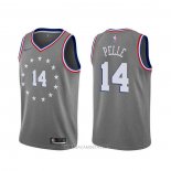 Camiseta Philadelphia 76ers Norvel Pelle NO 14 Ciudad 2019-20 Gris
