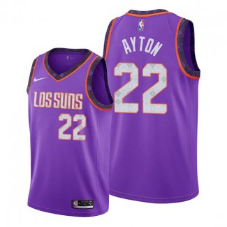 Camiseta Phoenix Suns Deandre Ayton NO 22 Ciudad Edition Violeta