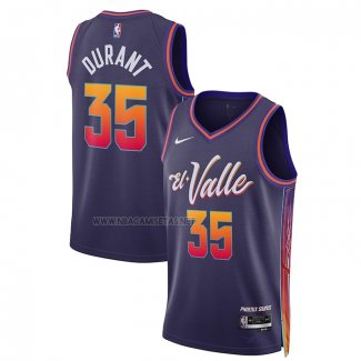 Camiseta Phoenix Suns Kevin Durant NO 35 Ciudad 2023-24 Violeta