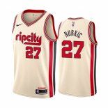 Camiseta Portland Trail Blazers Jusuf Nurkic NO 27 Ciudad Crema