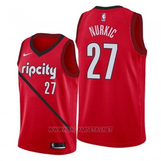 Camiseta Portland Trail Blazers Jusuf Nurkic NO 27 Earned 2019 Rojo