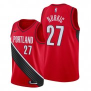 Camiseta Portland Trail Blazers Jusuf Nurkic NO 27 Statement Edition Rojo Negro