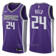 Camiseta Sacramento Kings Buddy Hield NO 24 Icon 2017-18 Violeta
