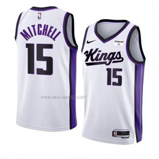 Camiseta Sacramento Kings Davion Mitchell NO 15 Association 2023-24 Blanco