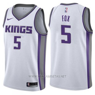 Camiseta Sacramento Kings De'Aaron Fox NO 5 Association 2017-18 Blanco