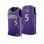 Camiseta Sacramento Kings De'Aaron Fox NO 5 Classic 2024-25 Violeta