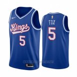 Camiseta Sacramento Kings De'aaron Fox NO 5 Throwback 2019-20 Azul