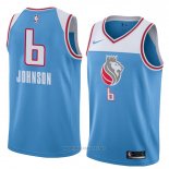 Camiseta Sacramento Kings Joe Johnson NO 6 Ciudad 2018 Azul