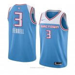 Camiseta Sacramento Kings Yogi Ferrell NO 3 Ciudad 2018-19 Azul