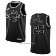 Camiseta San Antonio Spurs Jakob Poeltl NO 25 Classic 2022-23 Negro