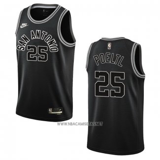 Camiseta San Antonio Spurs Jakob Poeltl NO 25 Classic 2022-23 Negro