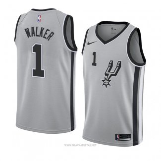 Camiseta San Antonio Spurs Lonnie Walker NO 1 Statement 2018 Gris2