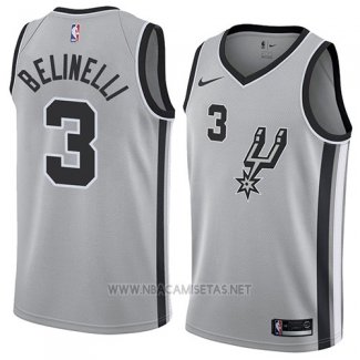 Camiseta San Antonio Spurs Marco Belinelli NO 3 Statement 2018 Gris