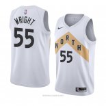 Camiseta Toronto Raptors Delon Wright NO 55 Ciudad 2018 Blanco