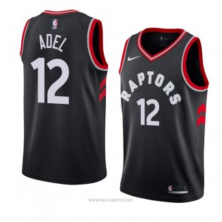 Camiseta Toronto Raptors Deng Adel NO 12 Statement 2018 Negro