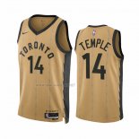Camiseta Toronto Raptors Garrett Temple NO 14 Ciudad 2023-24 Oro