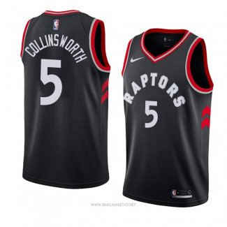 Camiseta Toronto Raptors Kyle Collinsworth NO 5 Statement 2018 Negro