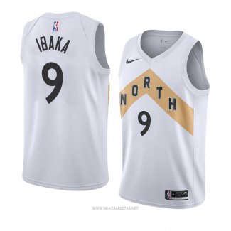 Camiseta Toronto Raptors Serge Ibaka NO 9 Ciudad 2018 Blanco