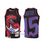 Camiseta Toronto Raptors Vince Carter NO 15 Mitchell & Ness Big Face Negro