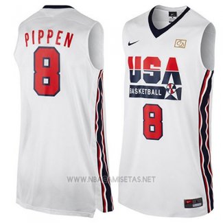Camiseta USA 1992 Scottie Pippen NO 8 Blanco