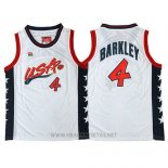 Camiseta USA 1996 Charles Barkley NO 4 Blanco