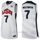 Camiseta USA 2012 Russell Westbrook NO 7 Blanco